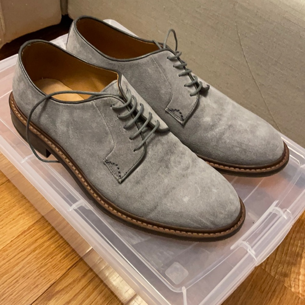 M.gemi suede grey oxfords, US 8.5/UK 41.5